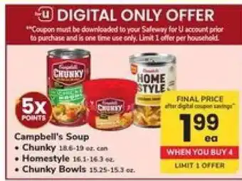 Safeway Campbell's Soup offer