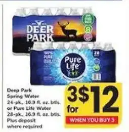 Safeway Deer Park Spring Water or Pure Life Water offer