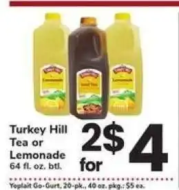 Safeway Turkey Hill Tea or Lemonade offer