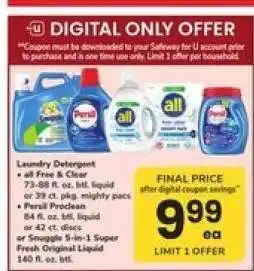 Safeway Laundry Detergent offer