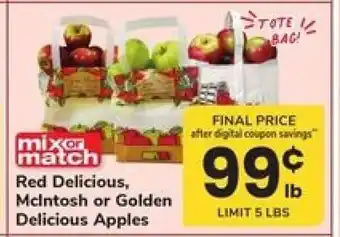Safeway Red Delicious, McIntosh or Golden Delicious Apples offer