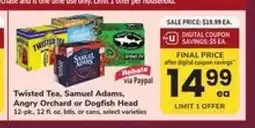 Safeway Twisted Tea, Samuel Adams, Angry Orchard or Dogfish Head offer