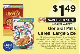 ShopRite General Mills Cereal Large Size offer