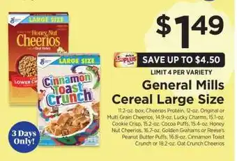 ShopRite General Mills Cereal Large Size offer