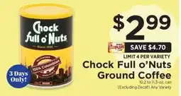 ShopRite Chock full O'Nuts Ground Coffee offer