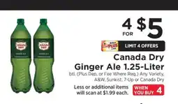ShopRite Canada Dry Ginger Ale 1.25-Liter offer