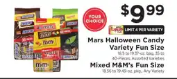 ShopRite Mars Halloween Candy Variety Fun Size / Mixed M&M’s Fun Size offer