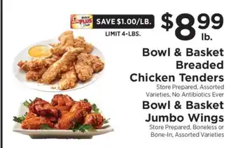 ShopRite Bowl & Basket Breaded Chicken Tenders / Bowl & Basket Jumbo Wings offer