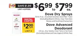 ShopRite Dove Dry Sprays offer
