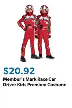 Sam's Club Member's Mark Race Car Driver Kids Premium Costume offer