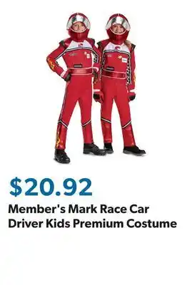 Sam's Club Member's Mark Race Car Driver Kids Premium Costume offer