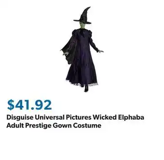 Sam's Club Disguise Universal Pictures Wicked Elphaba Adult Prestige Gown Costume offer