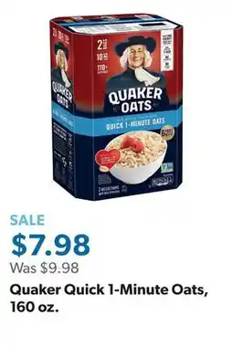 Sam's Club Quaker Quick 1-Minute Oats, 160 oz offer