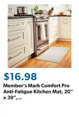 Sam's Club Member's Mark Comfort Pro Anti-Fatigue Kitchen Mat, 20 x 39, Assorted Designs offer
