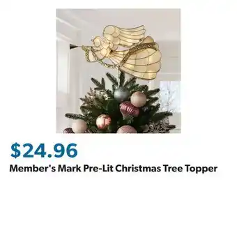 Sam's Club Member's Mark Pre-Lit Christmas Tree Topper offer