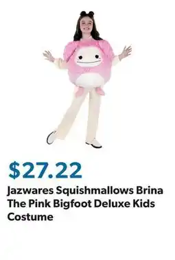 Sam's Club Jazwares Squishmallows Brina The Pink Bigfoot Deluxe Kids Costume offer
