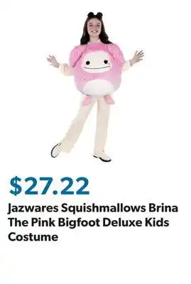 Sam's Club Jazwares Squishmallows Brina The Pink Bigfoot Deluxe Kids Costume offer