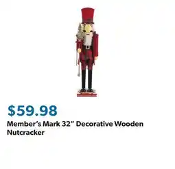 Sam's Club Member's Mark 32 Decorative Wooden Nutcracker offer