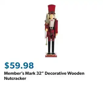 Sam's Club Member's Mark 32 Decorative Wooden Nutcracker offer