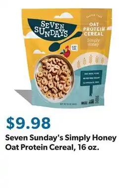 Sam's Club Seven Sunday's Simply Honey Oat Protein Cereal, 16 oz offer
