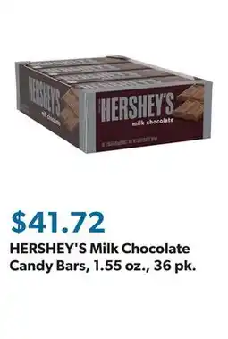 Sam's Club HERSHEY'S Milk Chocolate Candy Bars, 1.55 oz., 36 pk offer