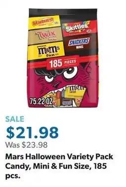 Sam's Club Mars Halloween Variety Pack Candy, Mini & Fun Size, 185 pcs offer