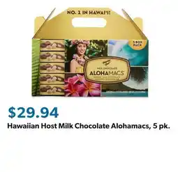 Sam's Club Hawaiian Host Milk Chocolate Alohamacs, 5 pk offer