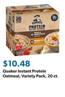 Sam's Club Quaker Instant Protein Oatmeal, Variety Pack, 20 ct offer