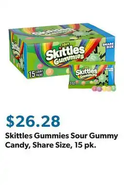 Sam's Club Skittles Gummies Sour Gummy Candy, Share Size, 15 pk offer