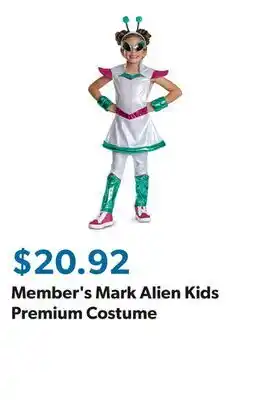 Sam's Club Member's Mark Alien Kids Premium Costume offer