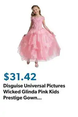 Sam's Club Disguise Universal Pictures Wicked Glinda Pink Kids Prestige Gown Costume offer