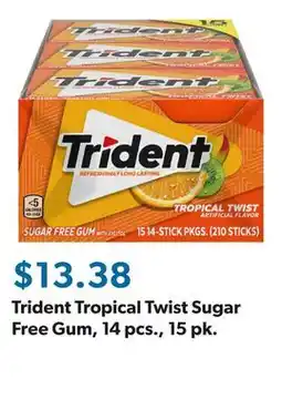 Sam's Club Trident Tropical Twist Sugar Free Gum, 14 pcs., 15 pk offer