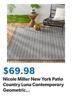 Sam's Club Nicole Miller New York Patio Country Luna Contemporary Geometric Indoor/Outdoor Area Rug, Black/Gray offer