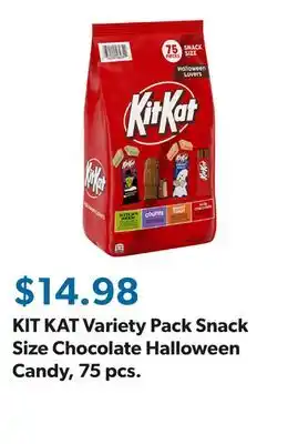 Sam's Club KIT KAT Variety Pack Snack Size Chocolate Halloween Candy, 75 pcs offer