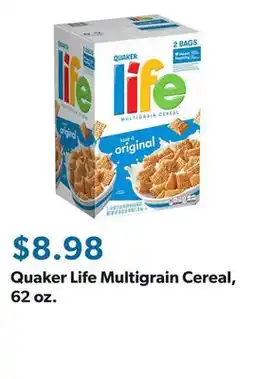Sam's Club Quaker Life Multigrain Cereal, 62 oz offer