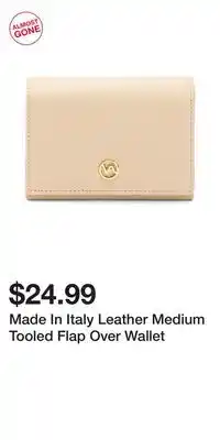 TJ Maxx Made In Italy Leather Medium Tooled Flap Over Wallet offer