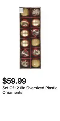 TJ Maxx Set Of 12 6in Oversized Plastic Ornaments offer