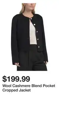 TJ Maxx Wool Cashmere Blend Pocket Cropped Jacket offer