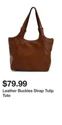 TJ Maxx Leather Buckles Strap Tulip Tote offer