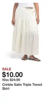 TJ Maxx Crinkle Satin Triple Tiered Skirt offer