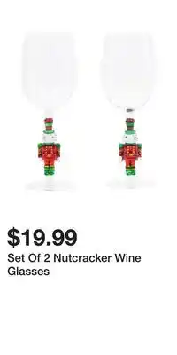 TJ Maxx Set Of 2 Nutcracker Wine Glasses offer