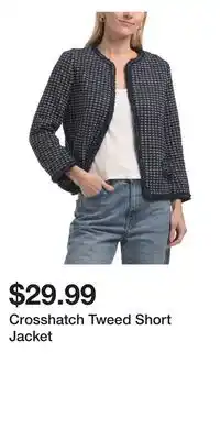 TJ Maxx Crosshatch Tweed Short Jacket offer