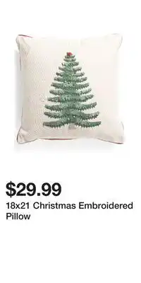 TJ Maxx 18x21 Christmas Embroidered Pillow offer