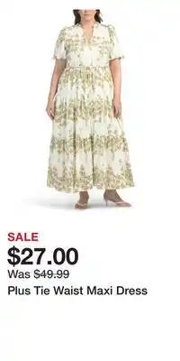TJ Maxx Plus Tie Waist Maxi Dress offer