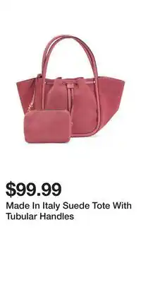 TJ Maxx Made In Italy Suede Tote With Tubular Handles offer