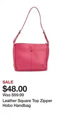TJ Maxx Leather Square Top Zipper Hobo Handbag offer