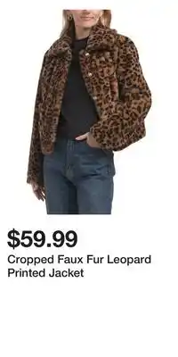 TJ Maxx Cropped Faux Fur Leopard Printed Jacket offer