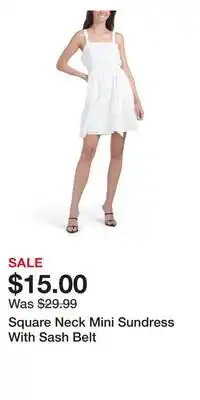 TJ Maxx Square Neck Mini Sundress With Sash Belt offer