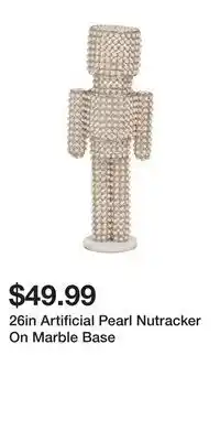 TJ Maxx 26in Artificial Pearl Nutracker On Marble Base offer