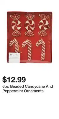 TJ Maxx 6pc Beaded Candycane And Peppermint Ornaments offer